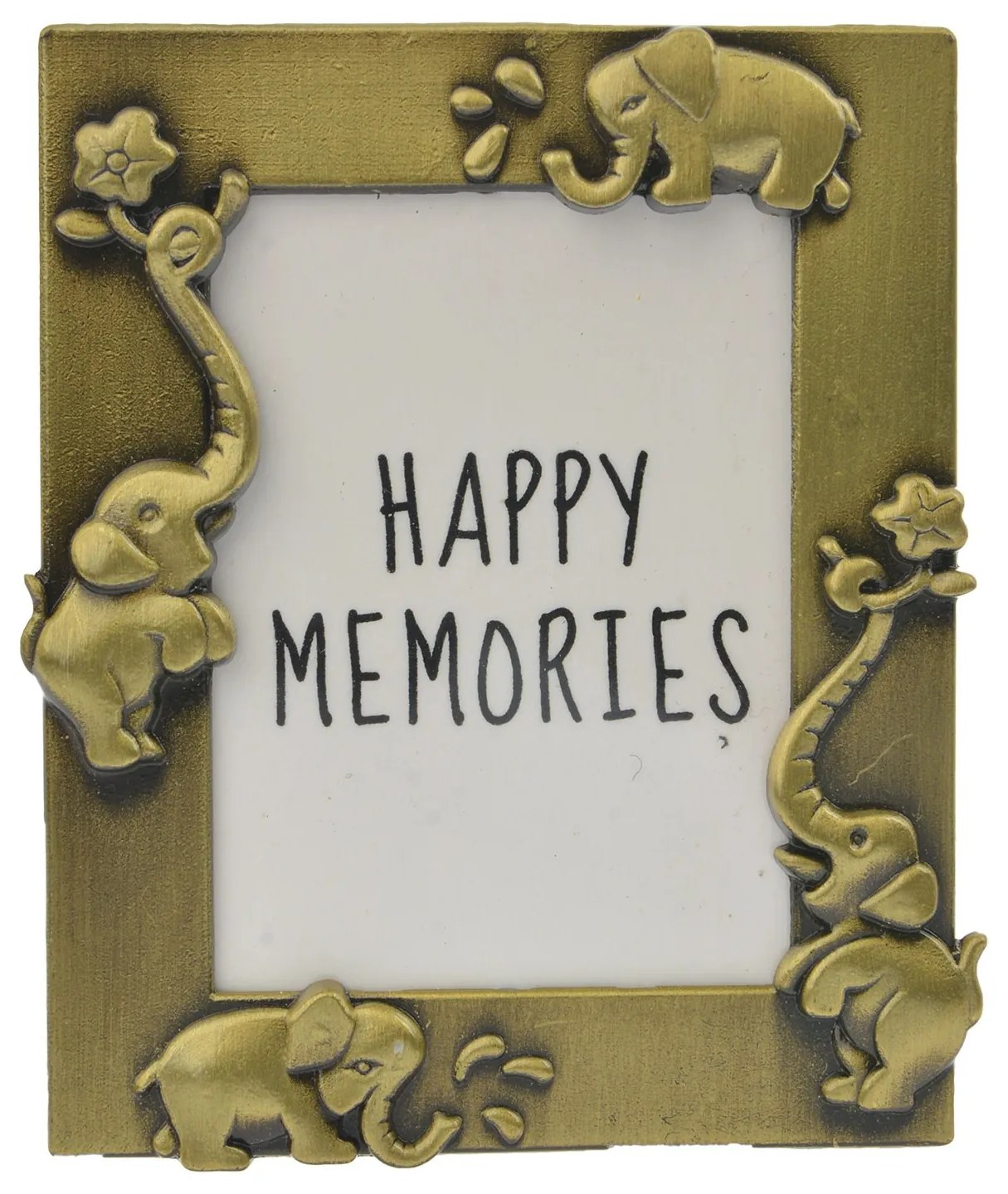 Zlatý fotorámik so slonmi - 4*5 cm