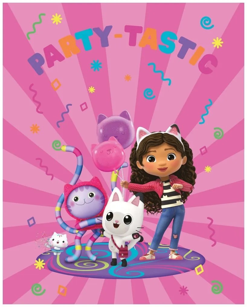 Coral fleece deka Gábinin kúzelný domček – Party-Tastic - 120 x 150 cm