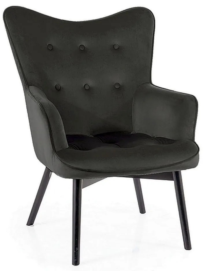 Kreslo Camden Velvet, čierna
