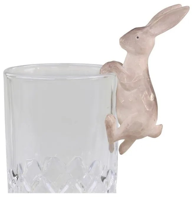 Dekorácia zajačik na pohár Hare Latte - 6*2,5*11 cm