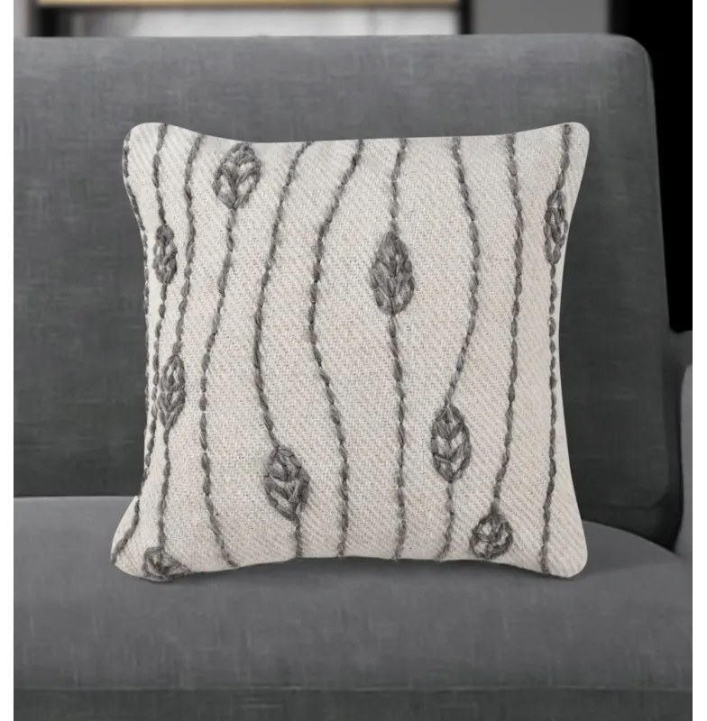 Vankúš LOUISE 45x45 cm z pravej vlny a juty