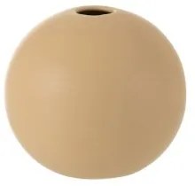 Krémová guľatá keramická váza Beige S - 12,3 * 12,3 * 11,5 cm