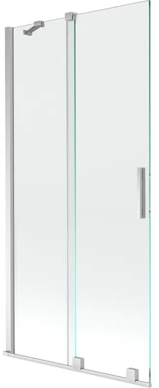 Mexen Velar, 2-krídlová posuvná vaňová zástena 90 x 150 cm, 8mm číre sklo, chrómový profil, 896-090-000-01-01