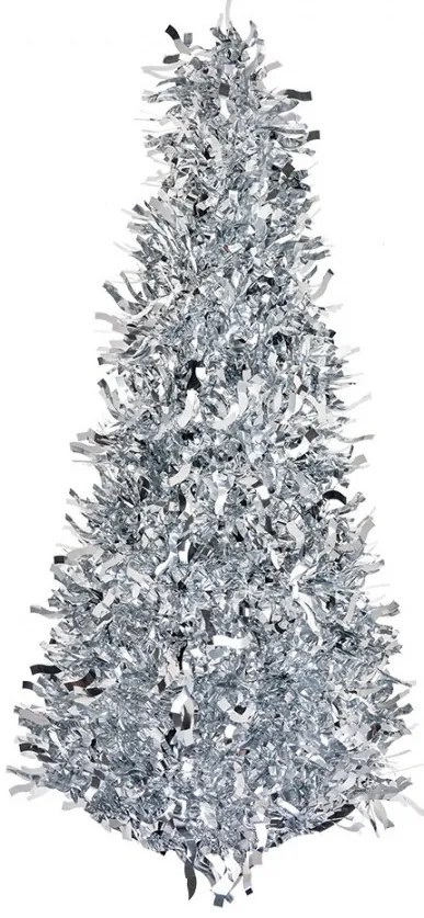 Strieborná vianočná dekorácia vianočný stromček M - Ø 16*38 cm