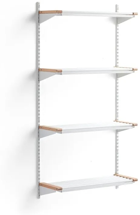 Regál na topánky JEPPE so 4 policami, základná sekcia, 1790x900x310 mm, biela/breza
