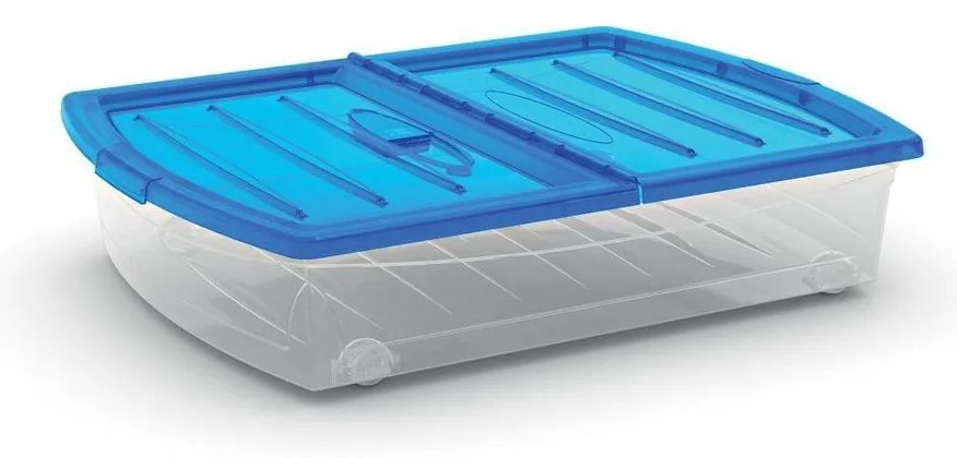KIS Spinning Box XL priehľadné, modré veko, 56l