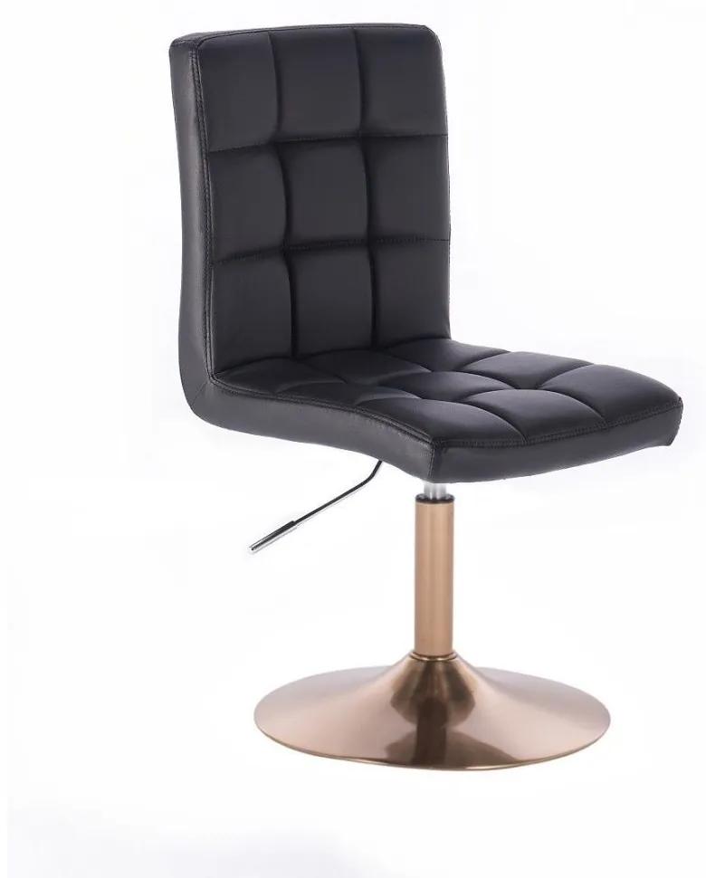 LuxuryForm DESIGN Stolička TOLEDO na zlatom tanieri - čierna