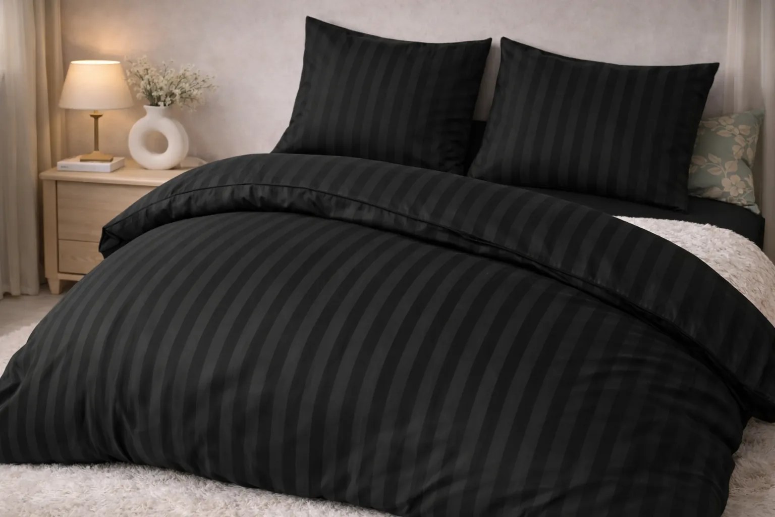 INTERMEDIC SK Hotelové povlečenie damašek čierne 200x220/2x70x90 cm – zips