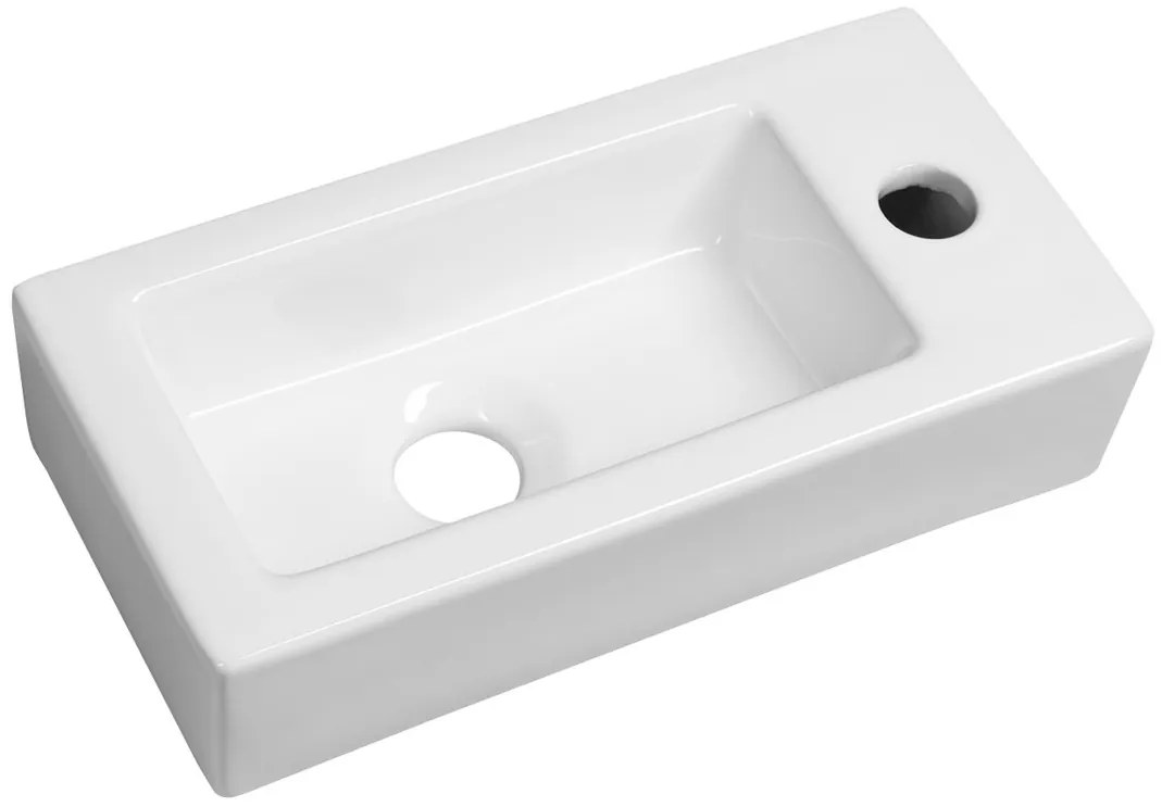 Sapho Sapho, ZOE keramické umývadlo 37x9x19 cm pravé, biela, AR495