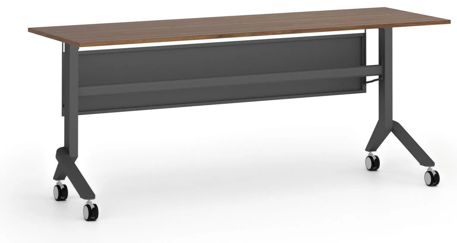 Mobilný stôl PRIMO MOVE, 180x60 cm, čierna podnož, orech