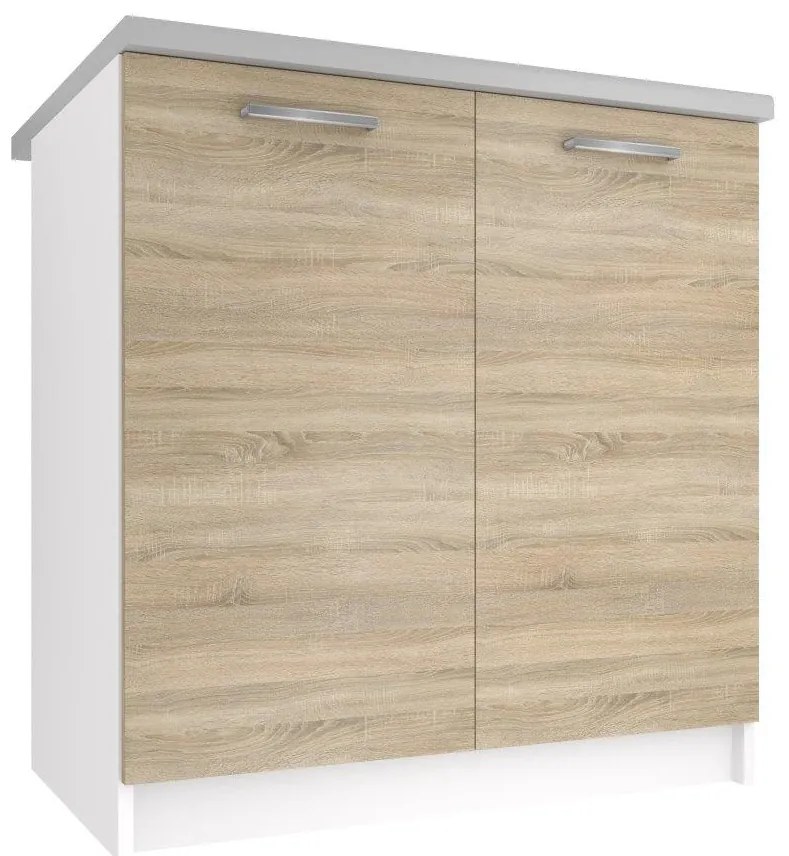 Kuchynská skrinka Belini spodná 80 cm dub sonoma s pracovnou doskou TOR SD80/0/WT/DS/0/E