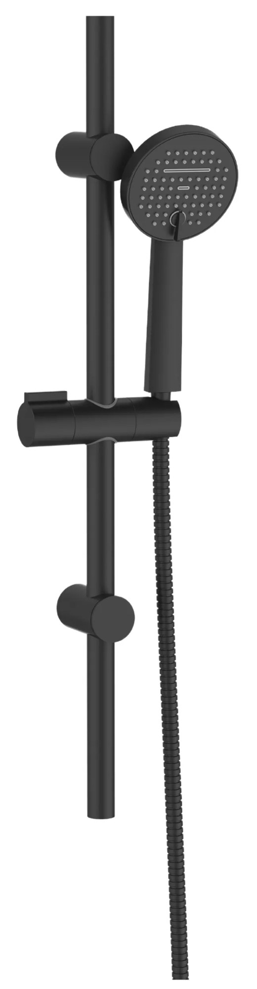 Invena Kalitea, sprchový stĺp 70cm s ručnou sprchovou hlavicou, ručná hlavica 2-funkcie, čierna matná, INV-AU-72-Z04-V