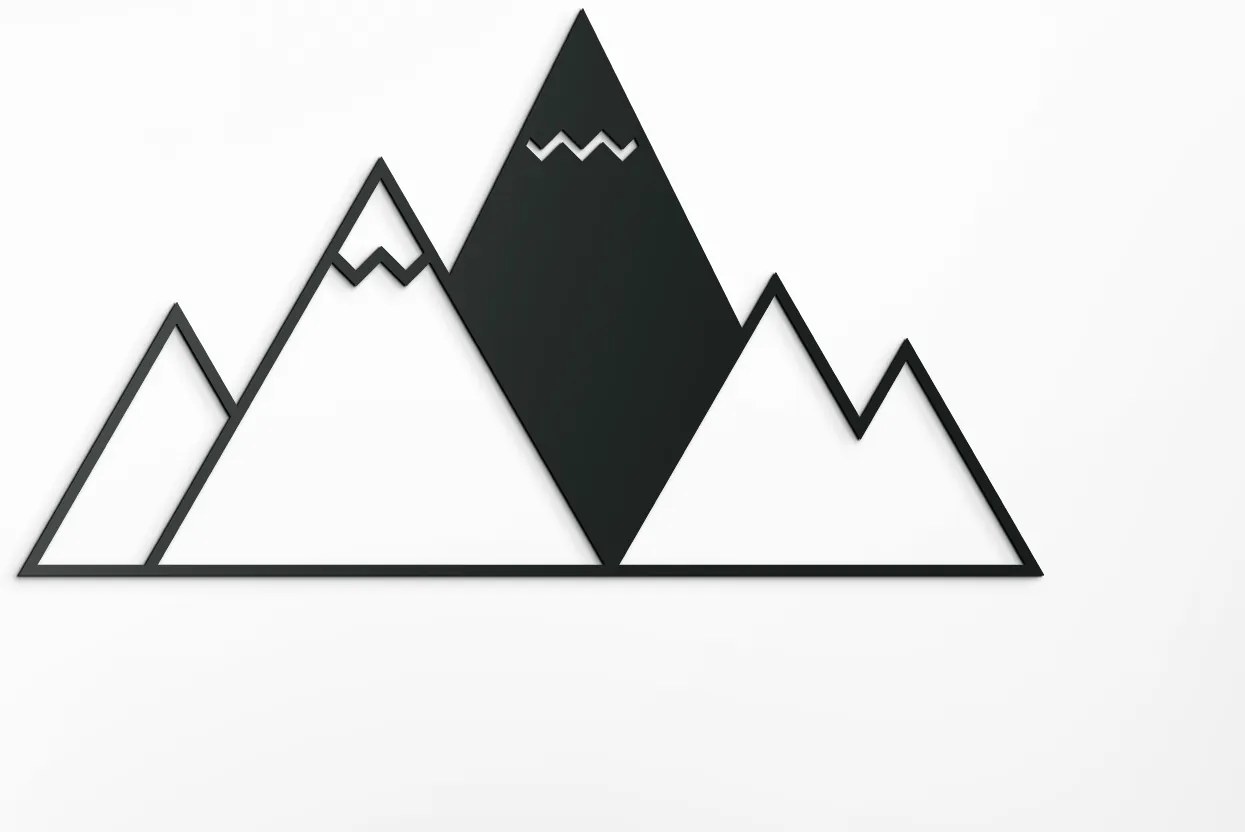 drevko Moderný obraz Hory Rozmer obrazu: 24,5 x 44,5 cm, Farba dekorácie: Čierna