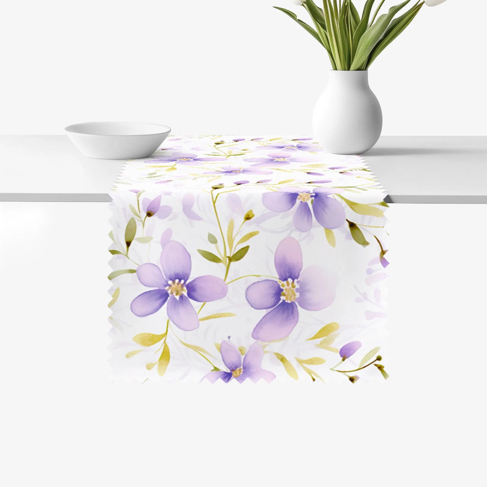 Goldea behúň na stôl teflónový - kvety fialky 20x120 cm