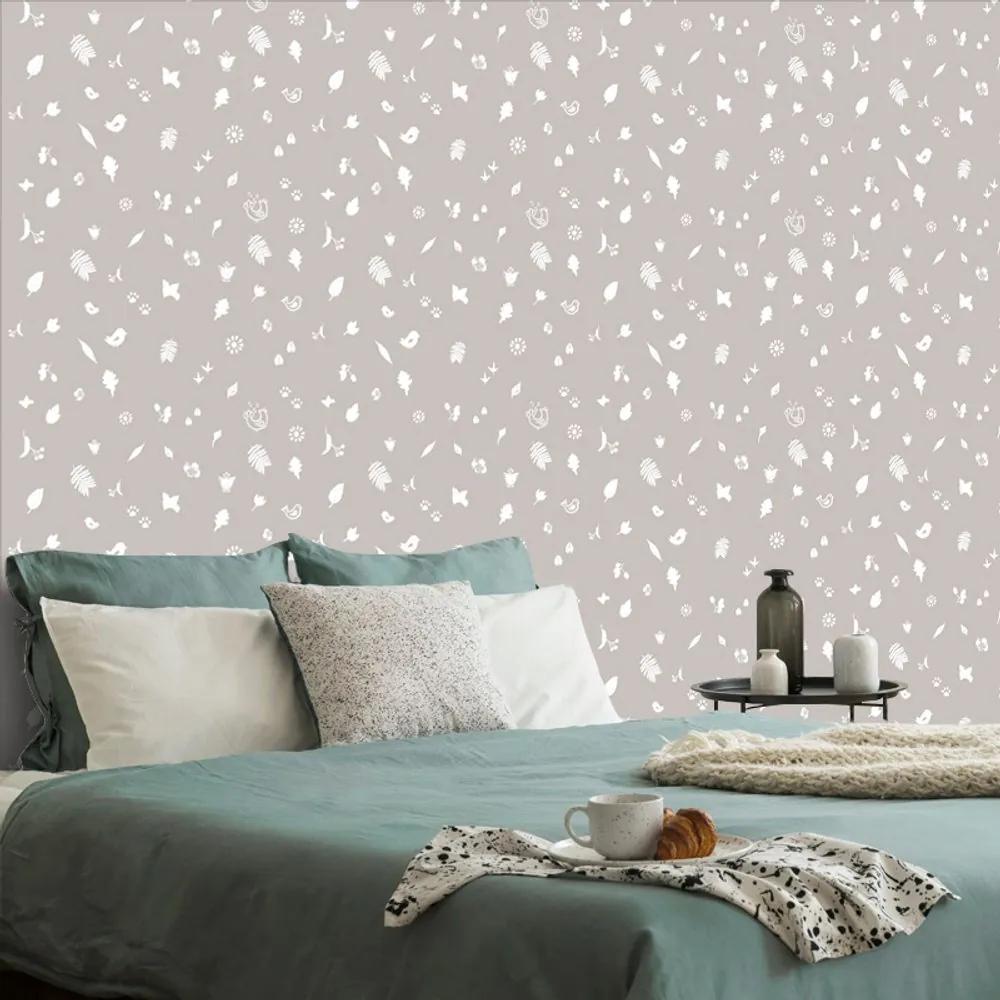 Samolepiaca tapeta ľudový motív v hnedom prevedení