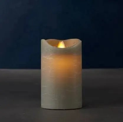 Vosková LED sviečka Sara, 12,5 cm, sivá