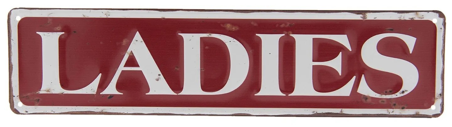 Nástenná kovová ceduľa Ladies - 40 * 10 cm
