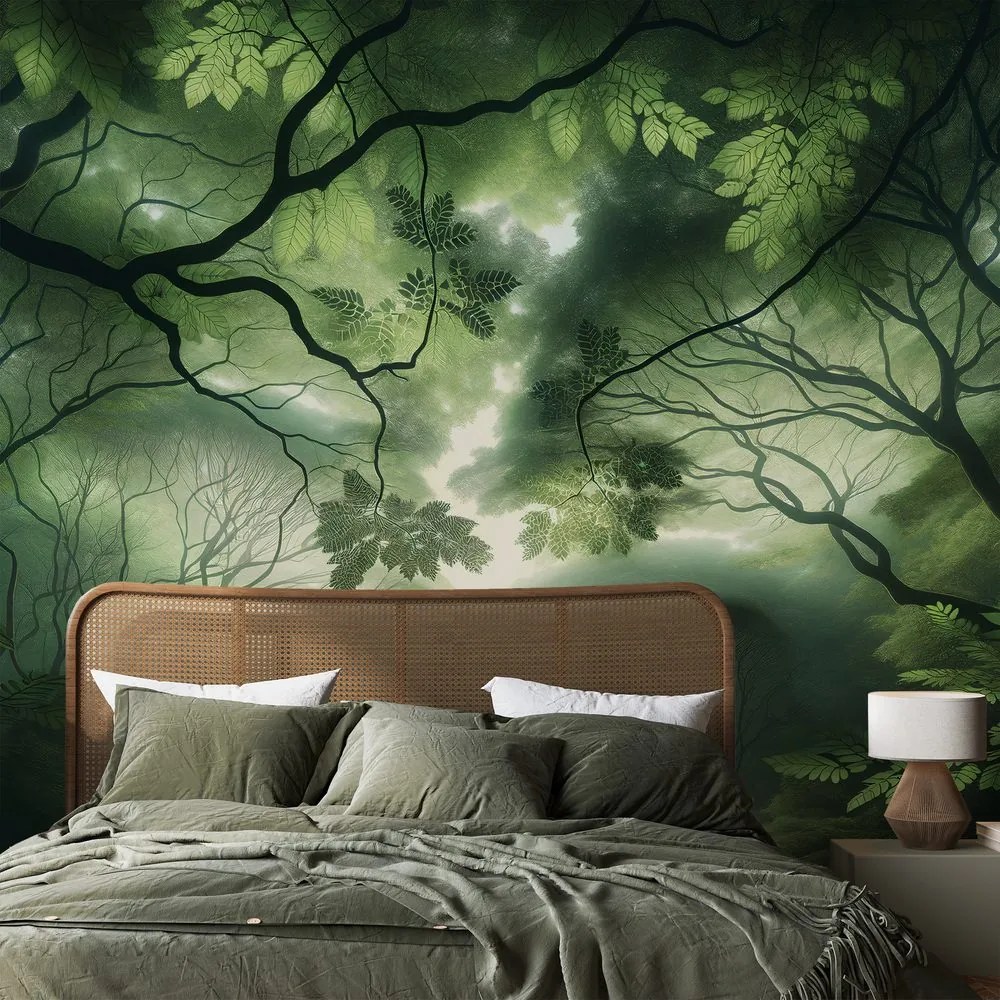 Tapeta zelený lesný raj