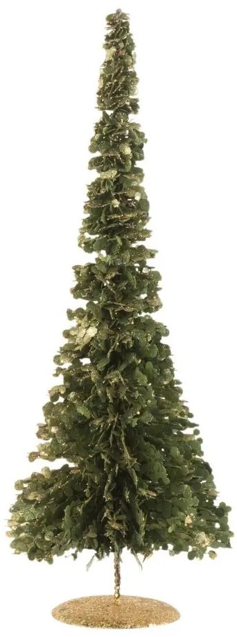 Zelený dekoračný vianočný stromček s glitrami - 20*20*50 cm