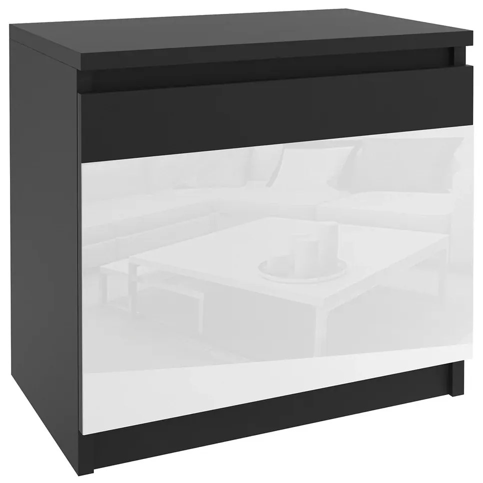 Nočný stolík Belini čierny / biely SI SN1/0/B/B/W/0