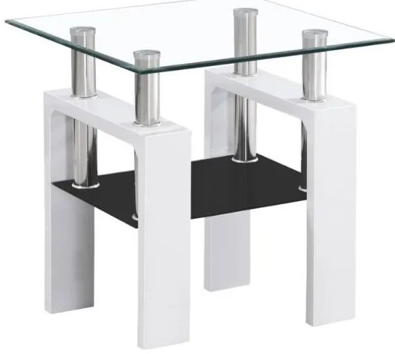 Konferenčný stolík Lisa IV, číra / biela