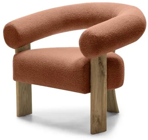 Tmavo hnedé dizajnové kreslo KOKEI, dub