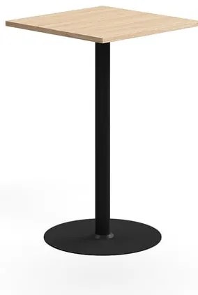 Barový stôl VERTICUS, 700x700x1100 mm, dub/čierna