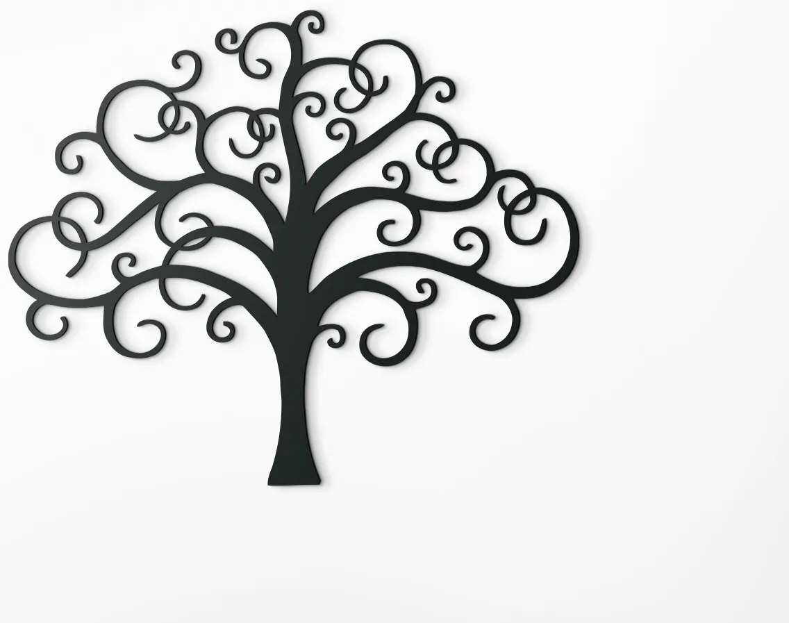 drevko Drevený Strom života na stenu Pokoj v duši Rozmer obrazu: 32,5 x 39 cm, Farba dekorácie: Čierna