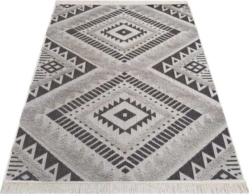 DY Sivý moderný koberec so vzorom Deli 01 Rozmer: 160x230 cm