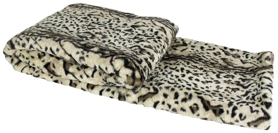 Hnedý vzorovaný pléd / prehoz v dekore Panther - 130 * 170 * 3cm