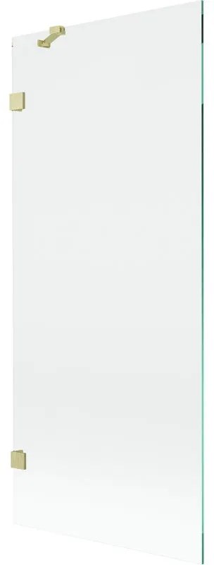 Mexen, Mexen Lunar 1-krídlová vaňová zástena 80 x 150 cm, transparentná, brúsené zlato - 897-080-000-55-00