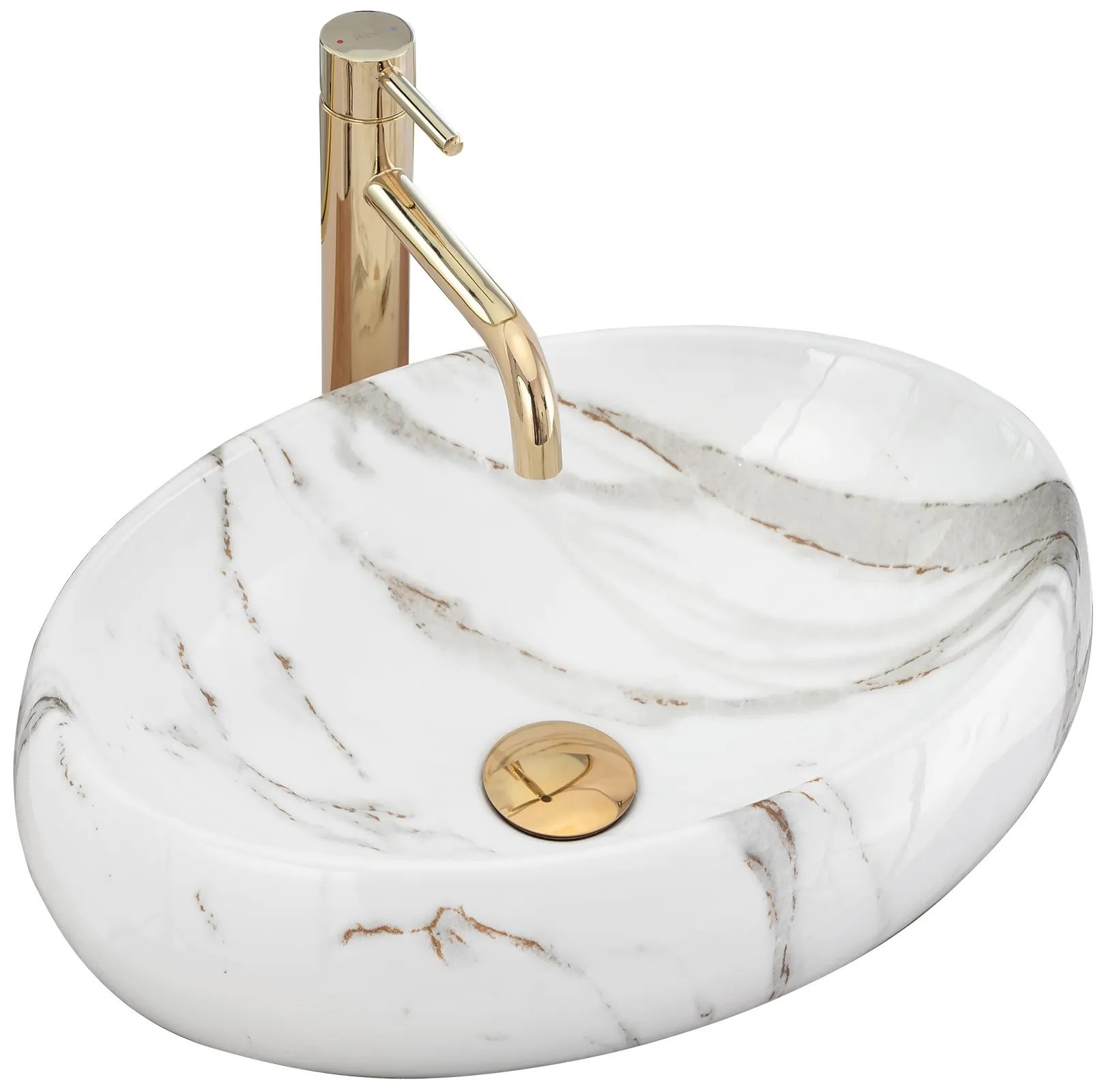 Rea Linda Lava umývadlo, 49 x 34 cm, imitácia kameňa-lava, REA-U8695