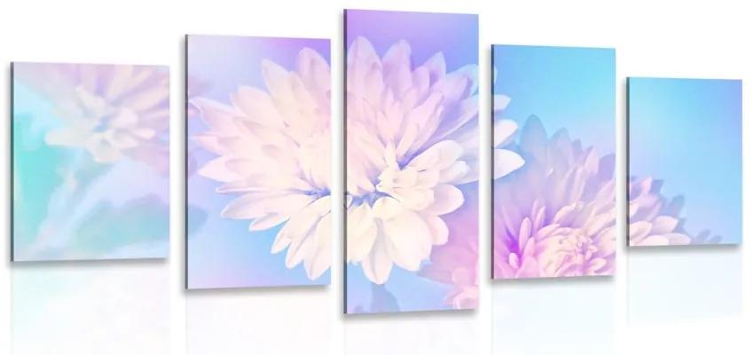 5-dielny obraz kvet chryzantémy