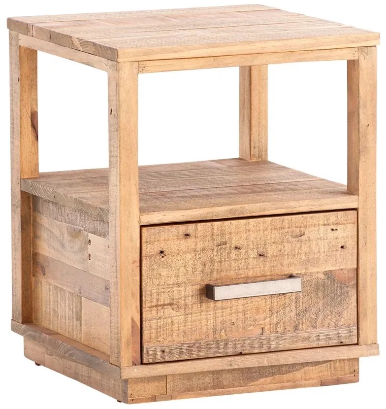 furniture-nabytek.cz - Masívny nočný stolík z borovice, lakovaný, prírodná farba – 40×40×50 cm