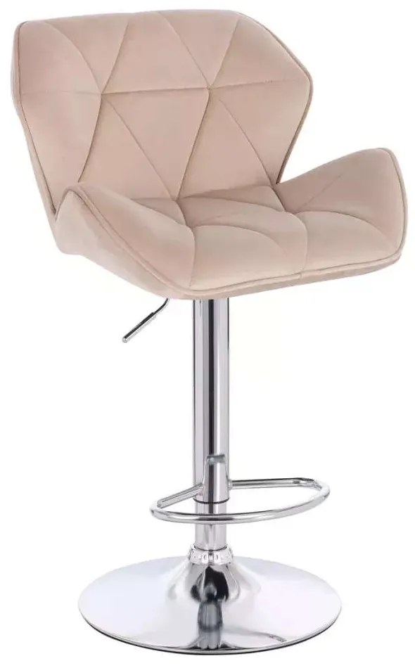 LuxuryForm DESIGN Barová stolička MILANO VELUR na striebornom tanieri - latte