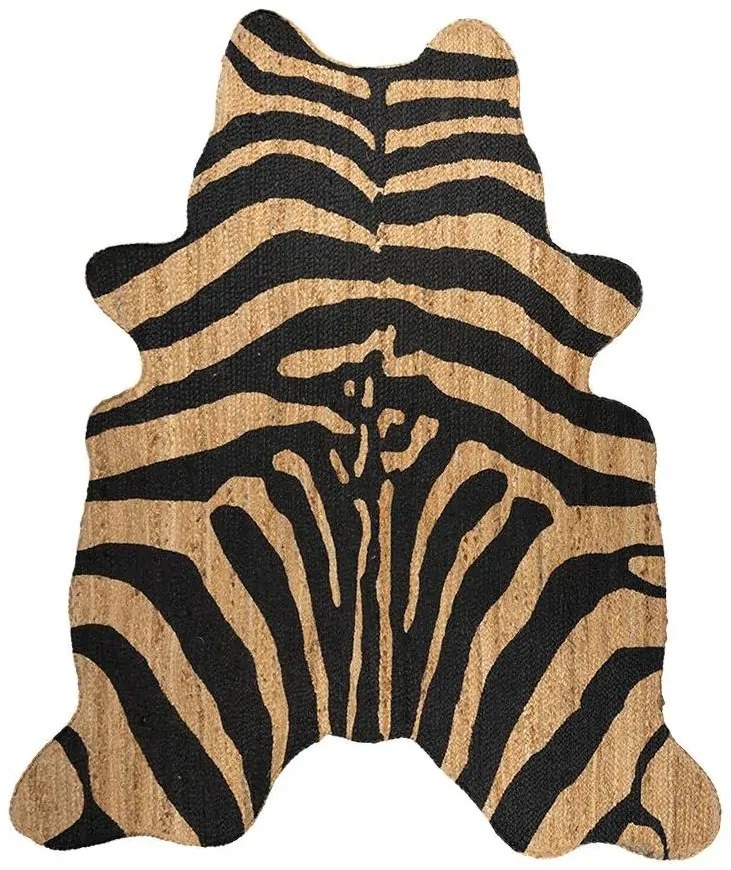 Čierno-hnedý jutový koberec Zebra - 150*170*1cm