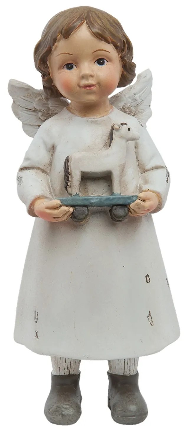 Biely anjelik s koníkom - 6 * 5 * 14 cm Biely anjelik s koníkom - 6 * 5 * 14 cm