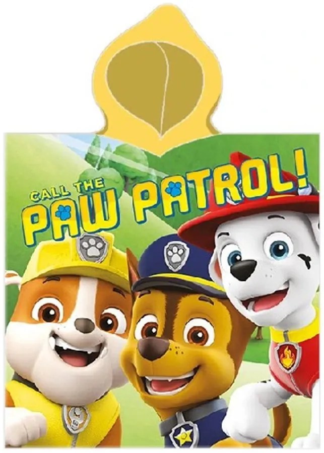 Detské plážové pončo - osuška s kapucňou Tlapková patrola / Paw Patrol - 100% bavlna - 55 x 110 cm