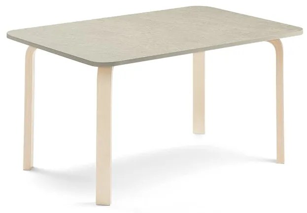 Stôl ELTON, 1200x600x590 mm, linoleum - šedá, breza