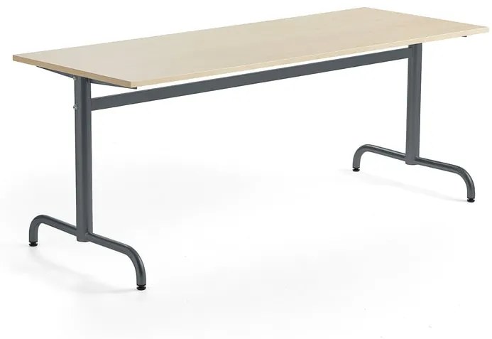 Stôl PLURAL, 1800x700x720 mm, HPL - breza, antracit