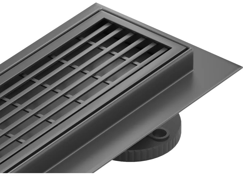 Mexen Flat 360°, nerezový sprchový žľab vzor M33 60 cm, čierna matná, 1733060-40