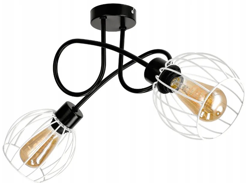 BERGE LED stropné svietidlo LOFT - 2xE27 - DRUCIAN WHITE gule