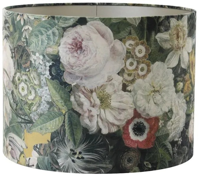 Kvetované tienidlo na lampu Butterfly ocher - Ø 40*30cm/ E27