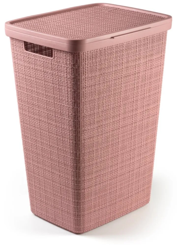 Curver Kôš na bielizeň JUTE ružový 58L