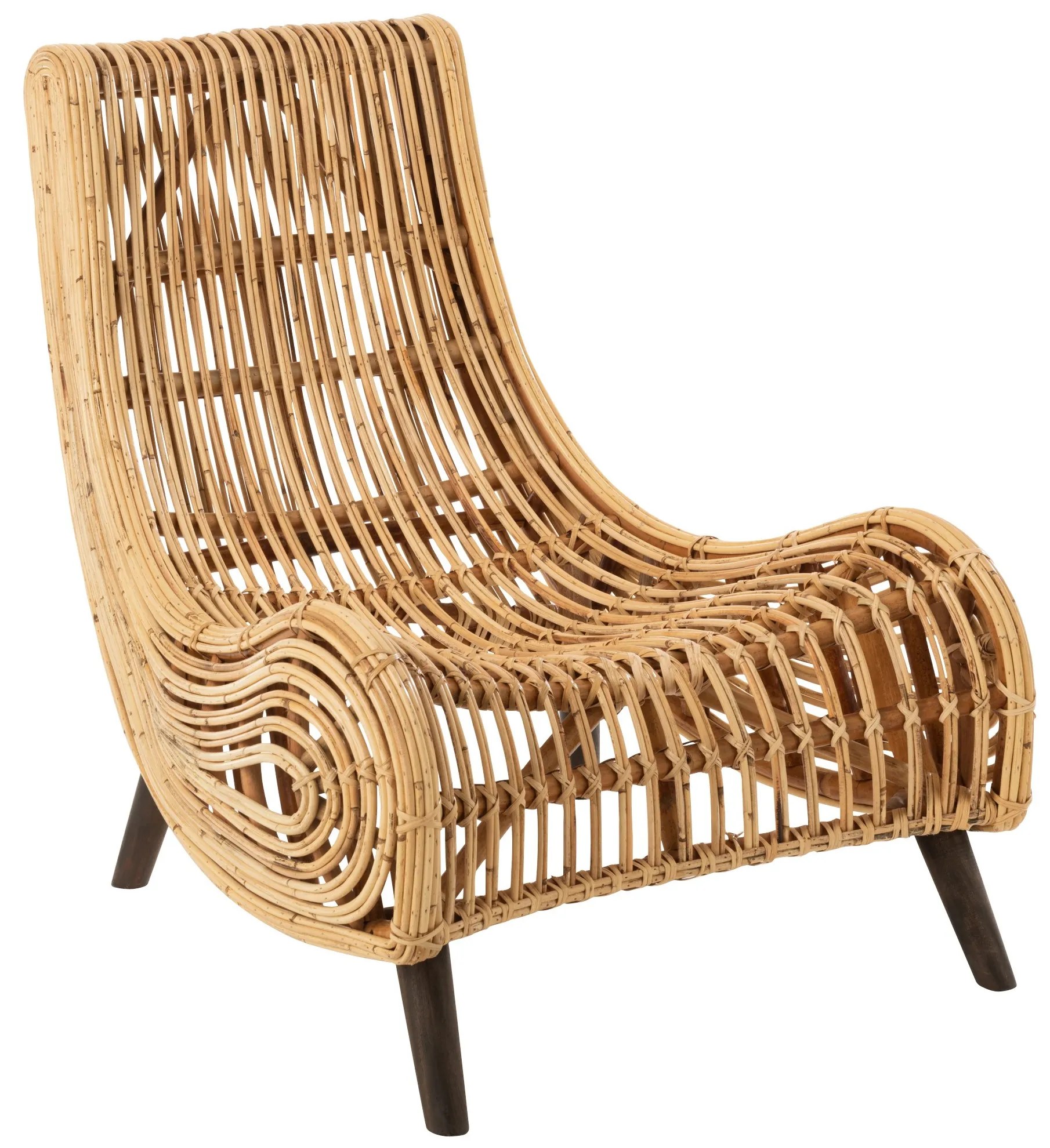 Prírodné ratanové dizajnové kreslo Laina - 60 * 90 * 85 cm