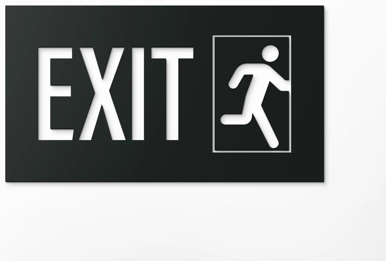 drevko Nálepka Únikový východ / EXIT Rozmer obrazu: 12,5 x 22,5 cm, Farba dekorácie: Čierna