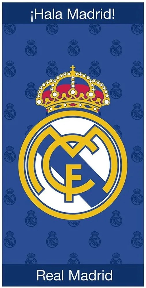 Bavlnená futbalová osuška FC Real Madrid - motív Crest Navy - 100% bavlna - 70x140 cm