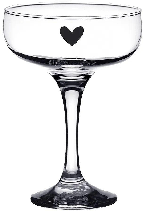 Poháre na šampanské so srdiečkom Heart - Ø 10*14 cm / 150 ml