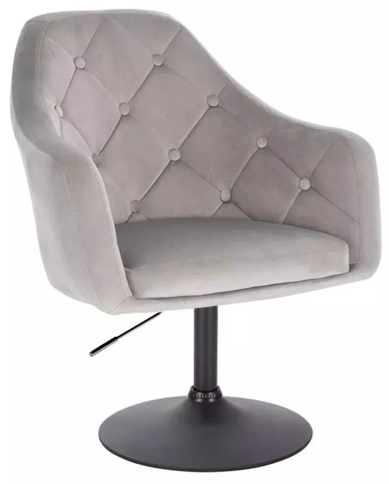 LuxuryForm DESIGN Kreslo ANDORA VELUR na čiernom tanieri - svetlo šedé