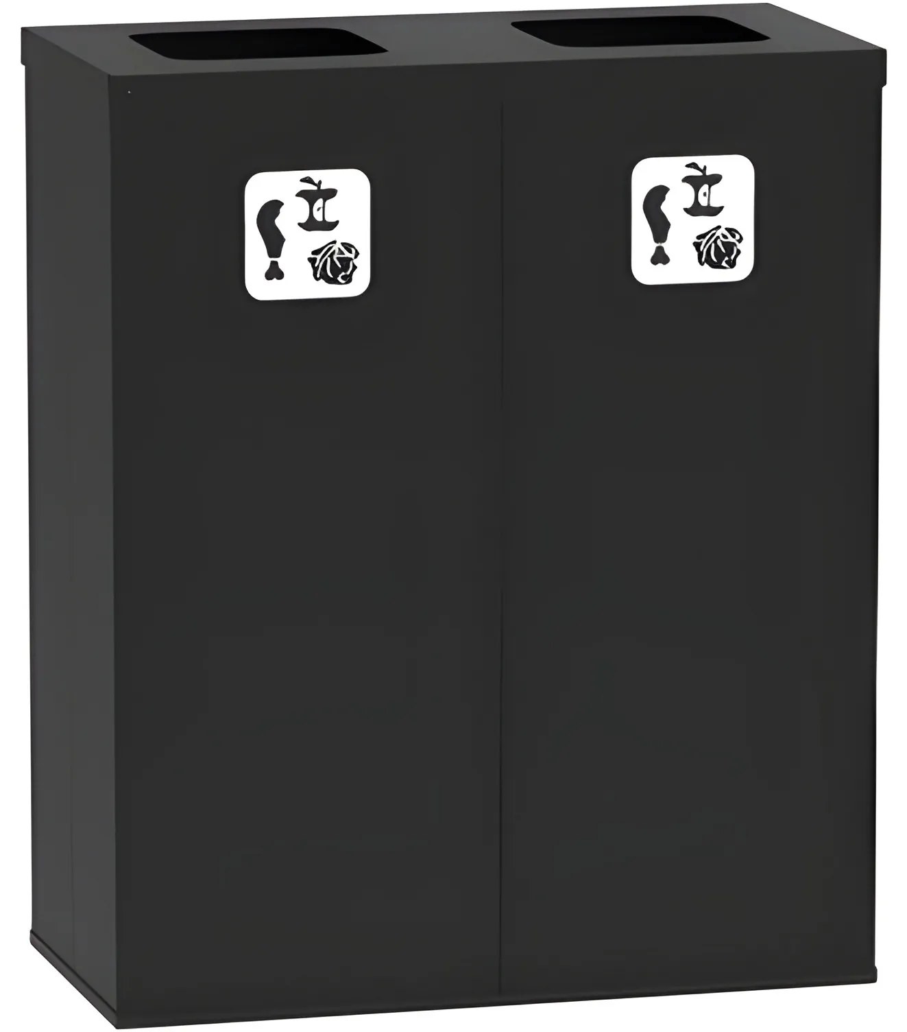 Kôš na triedený odpad 2x 70 L, úchyt na vrece, čierny/čierny